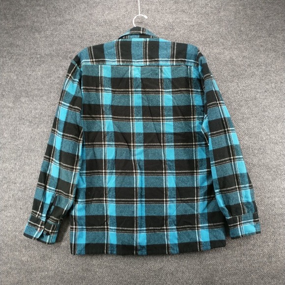 Backpacker Men's Flannel Shirt Multicolor M 15-15.5 Long Sleeve Plaid Acrylic - Picture 3 of 11